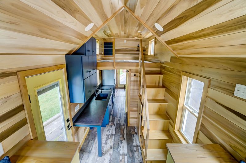 Modern Tiny Living’s Serenity Tiny House Features Office at Back Door