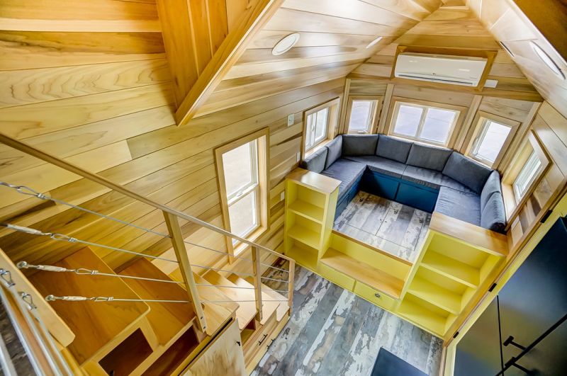 Modern Tiny Living’s Serenity Tiny House Features Office at Back Door