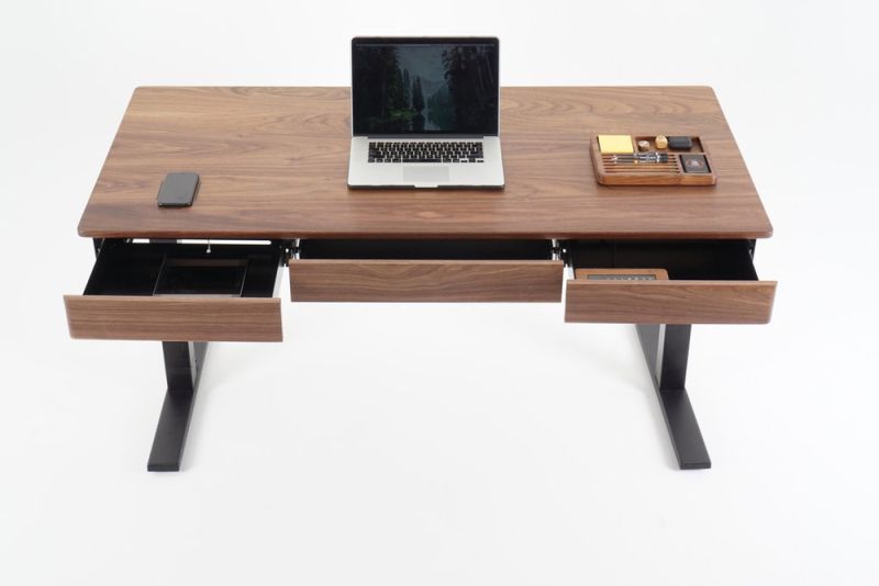 Woolsey Standing Desk with Three Drawers and Wireless Charging 
