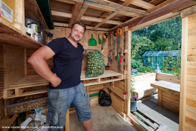 Allotment Recycled Pallet Eco Shed by Andrius Simaska - Shed of the Year competition