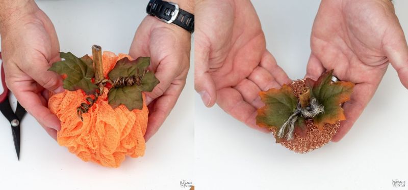 DIY mesh pumpkins for an easy fall decor