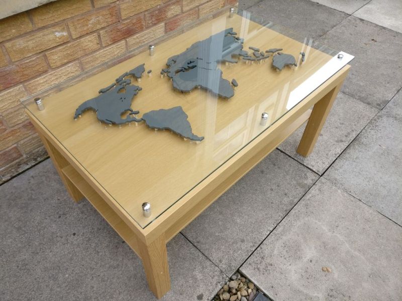 DIY Backlit World Map Coffee Table with Glass-top