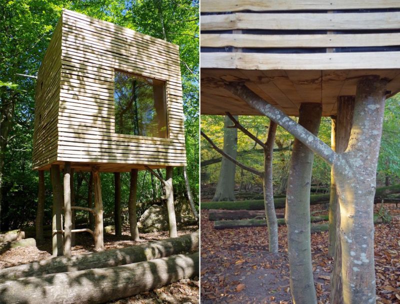 Jeremy Pitts Builds Treehouse on Stilts in East Sussex, UK 