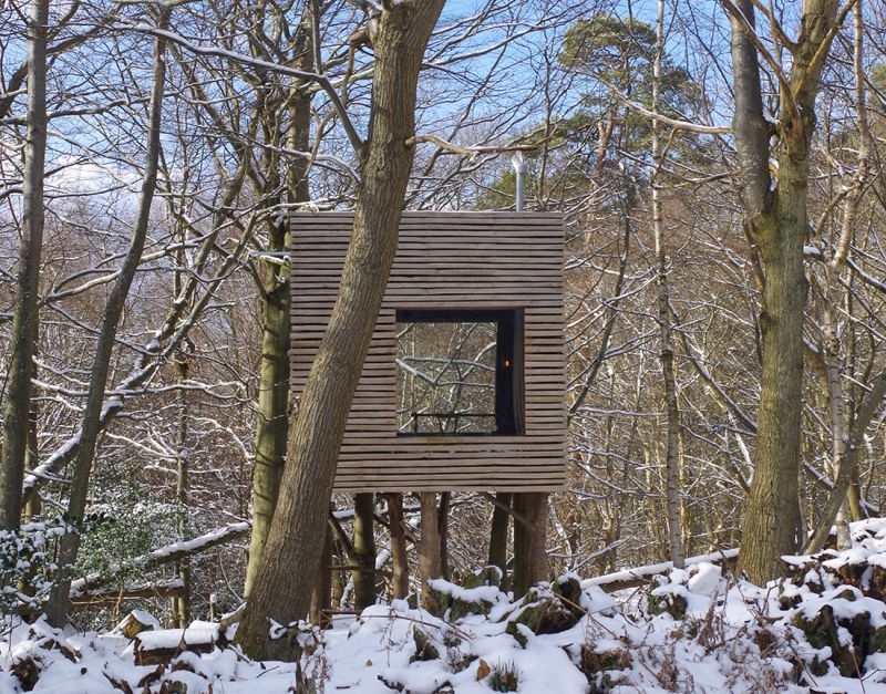 Jeremy Pitts Builds Treehouse on Stilts in East Sussex, UK 