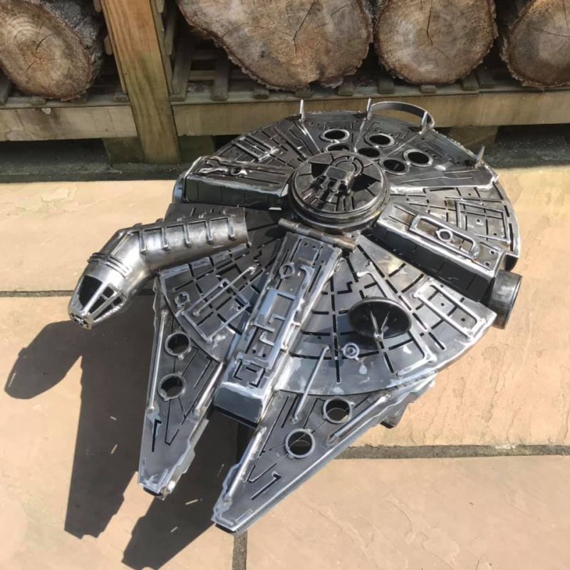 Millennium Falcon fire pit - Burned by Design