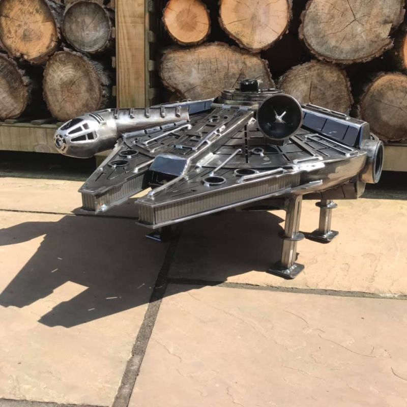 Millennium Falcon fire pit - Burned by Design