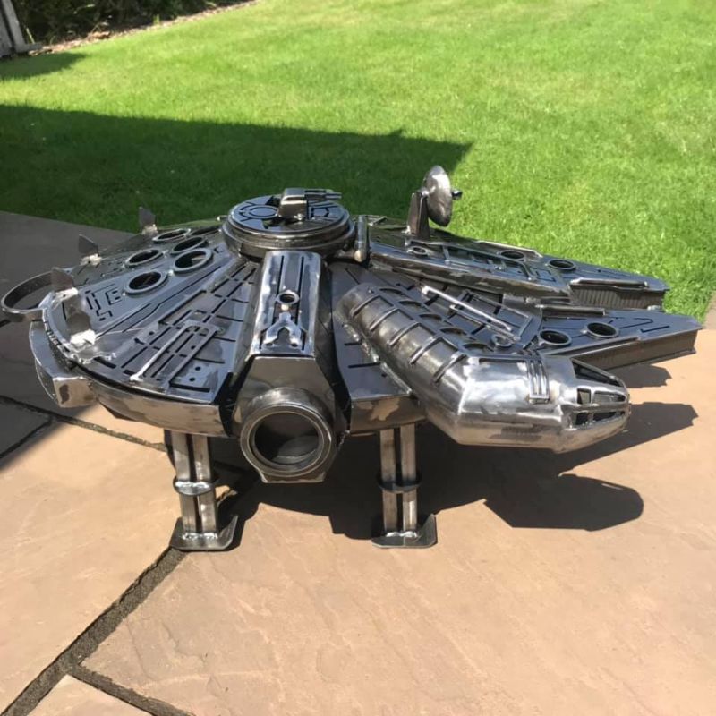 Millennium Falcon fire pit - Burned by Design