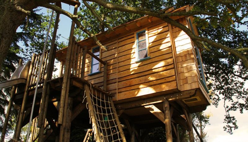 This Treehouse for Kids in Perthshire, UK Features a Slide, Climbing Wall and More 