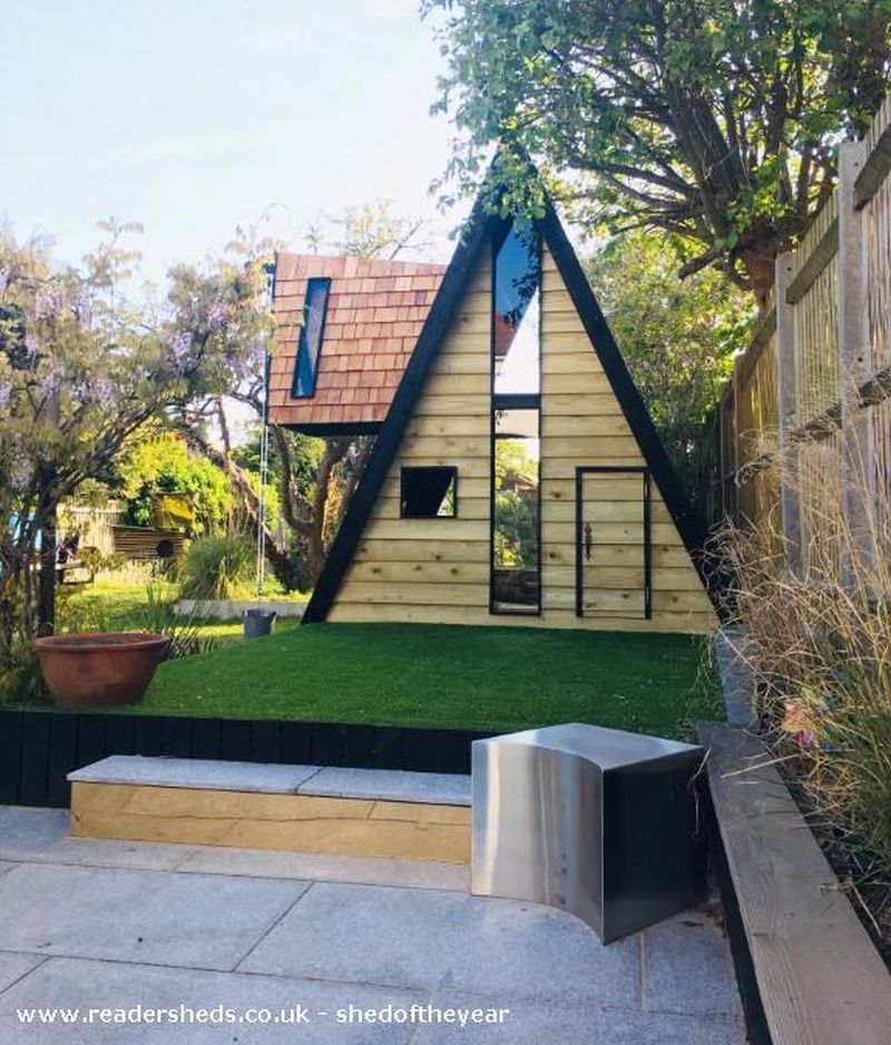 Woody Willow A-frame shed by Tom Prior 