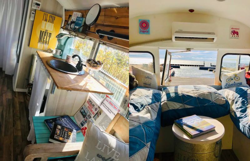 Apt84 is School bus Tiny house on Wheels hosts Tours, Events and Weddings