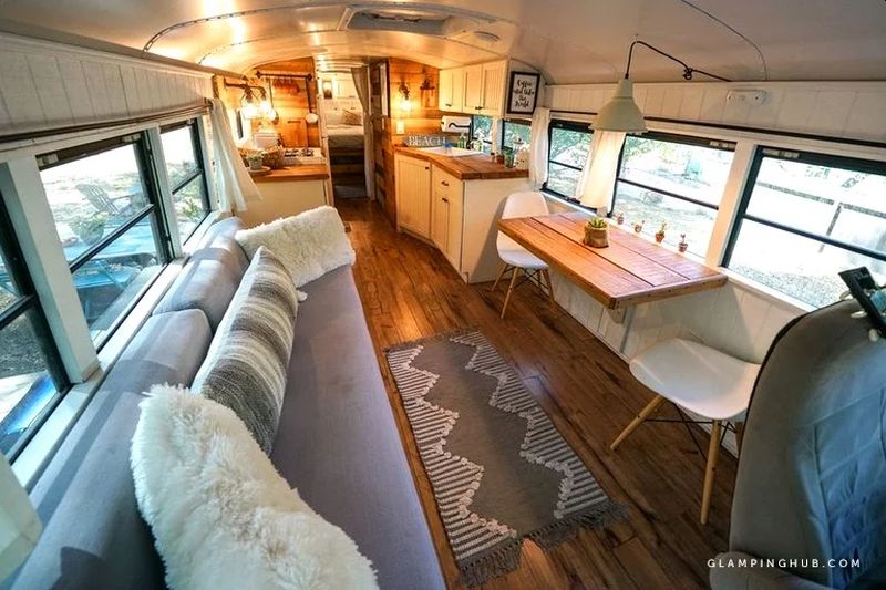 Converted School Bus Provides Amazing Glamping Experience in California