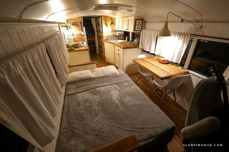 Converted School Bus Provides Amazing Glamping Experience in California