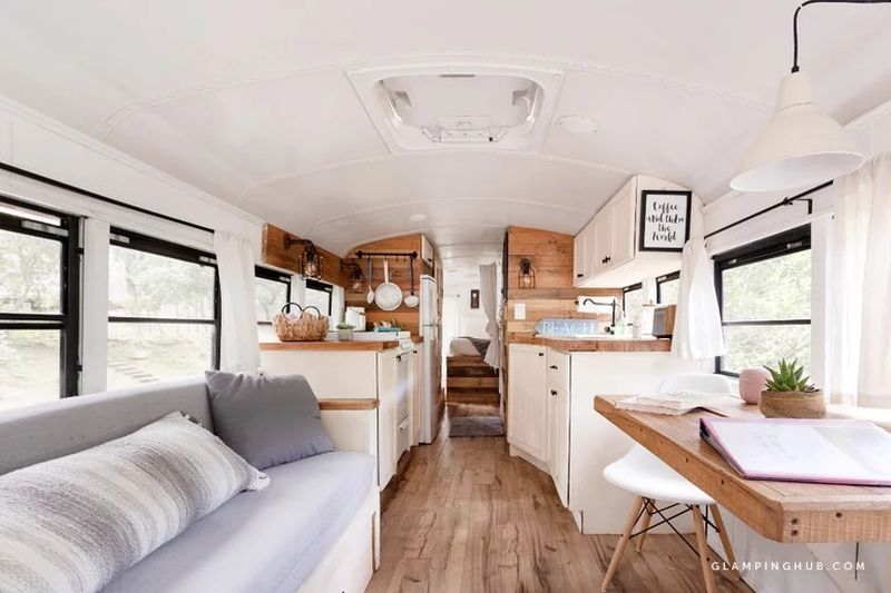 Converted School Bus Provides Amazing Glamping Experience in California