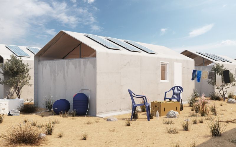 Cortex Shelter Could be Built from Concrete Fabric in a Day