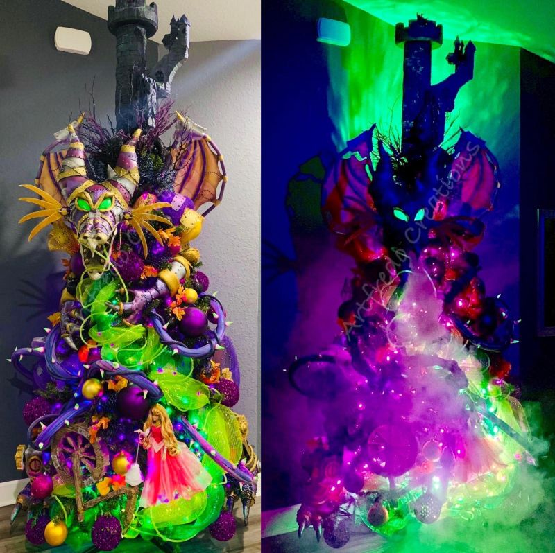 Disney Inspired Maleficent Halloween Tree by Alfredo Majuri Vargas