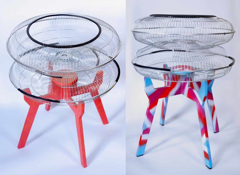 Fan guards Get New Life as Multi-functional Veta Side Tables