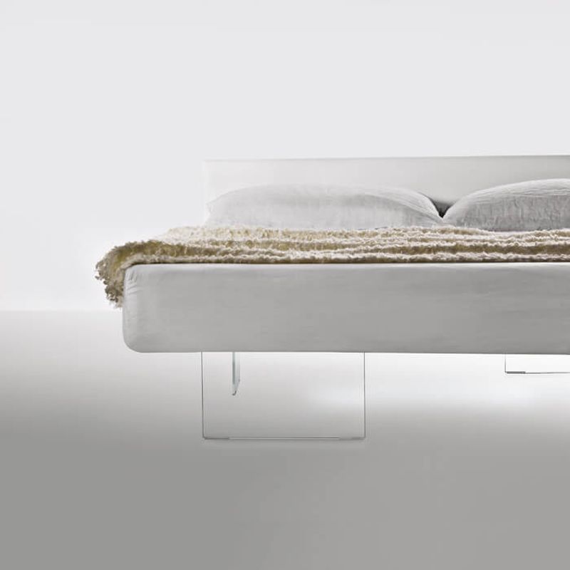 LAGO Air Bed with Tempered Glass Legs Appears Floating in Air