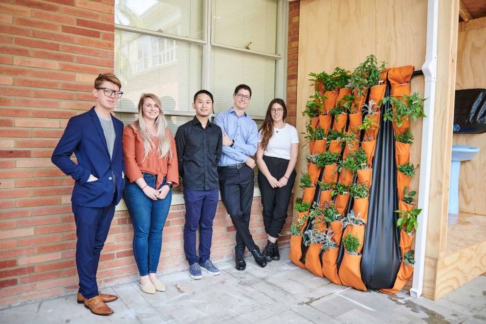 Succulent Wall Rainwater Storage System Doubles as Gardening Unit