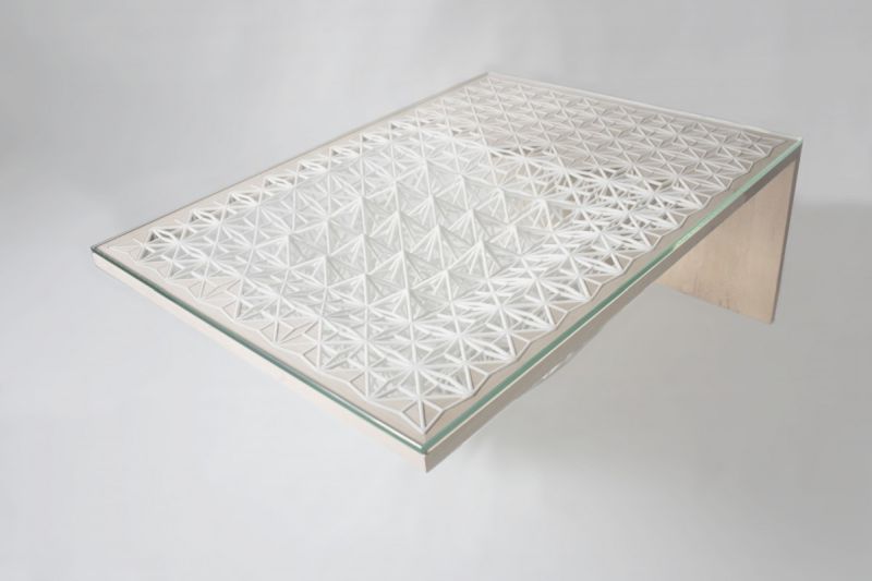 Star Coffee Table by Line Pierron Combines Wood and 3D Printed Nylon Elements 