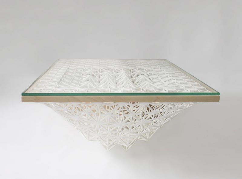 Star Coffee Table by Line Pierron Combines Wood and 3D Printed Nylon Elements 