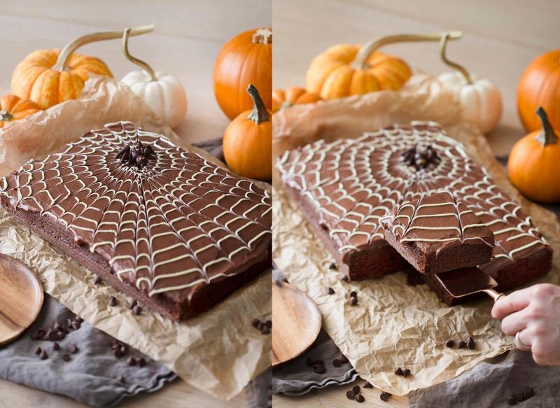 Amazing Chocolate Spider Web Cake for All Hallows Eve