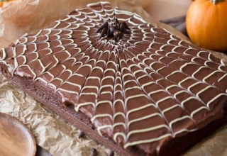 Amazing Chocolate Spider Web Cake for All Hallows Eve