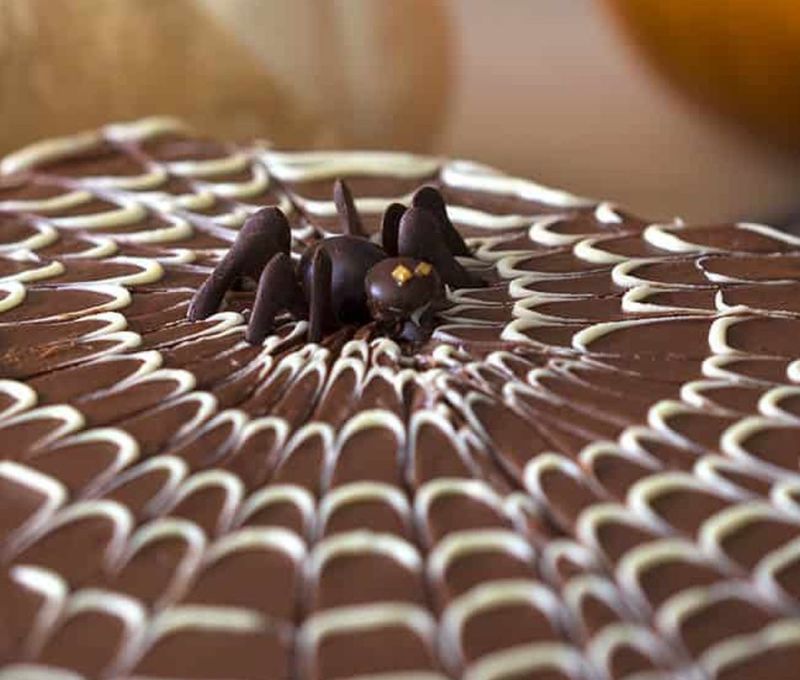 Amazing Chocolate Spider Web Cake for All Hallows Eve
