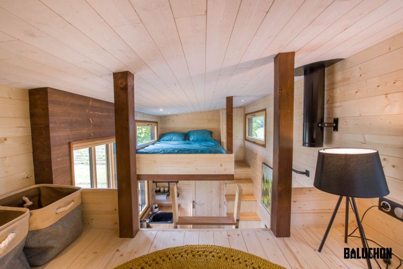 Baluchon Builds Astrild tiny house with Two Separate Loft Bedrooms 