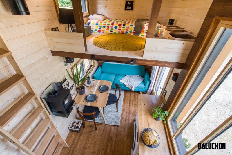 Baluchon Builds Astrild tiny house with Two Separate Loft Bedrooms 