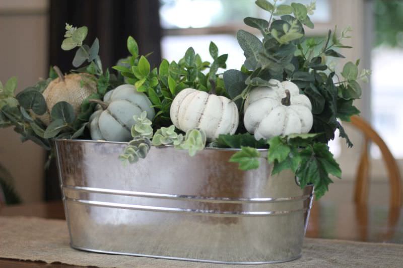 Chalk painted pumpkin