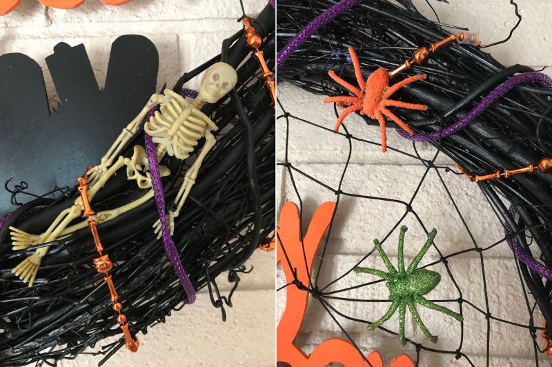 DIYer Shows How to Make a Lighted Halloween Wreath by Yourself 