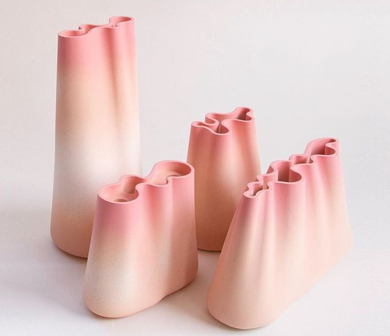 Jumony Tabletop Sculptures Highlight Elegant Volumes of Fabric Ruffles
