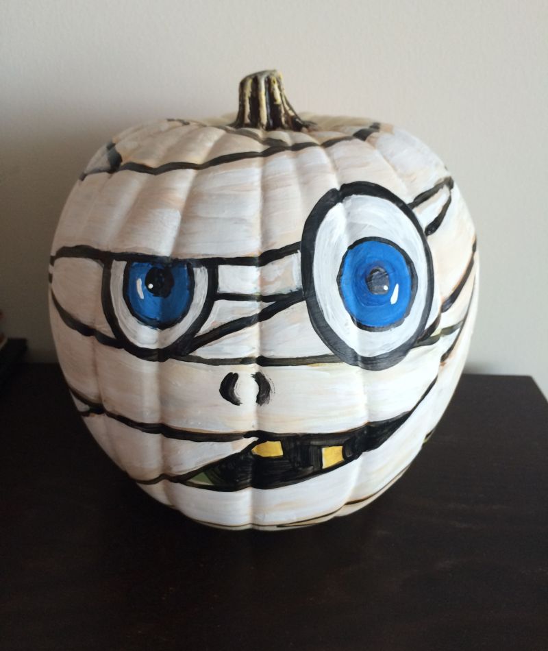 Mummy painted pumpkin