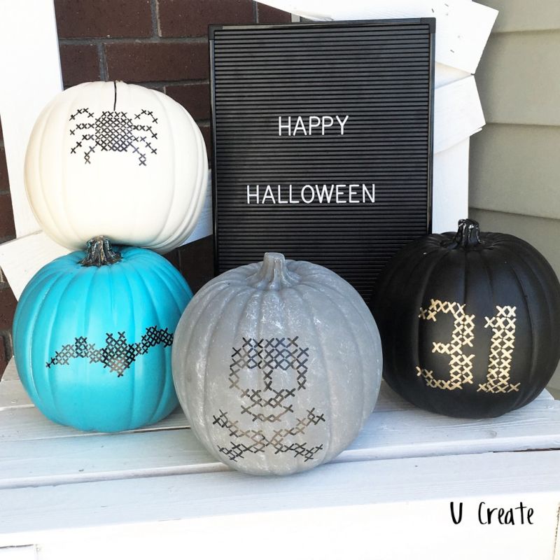 Paint stitched pumpkins 