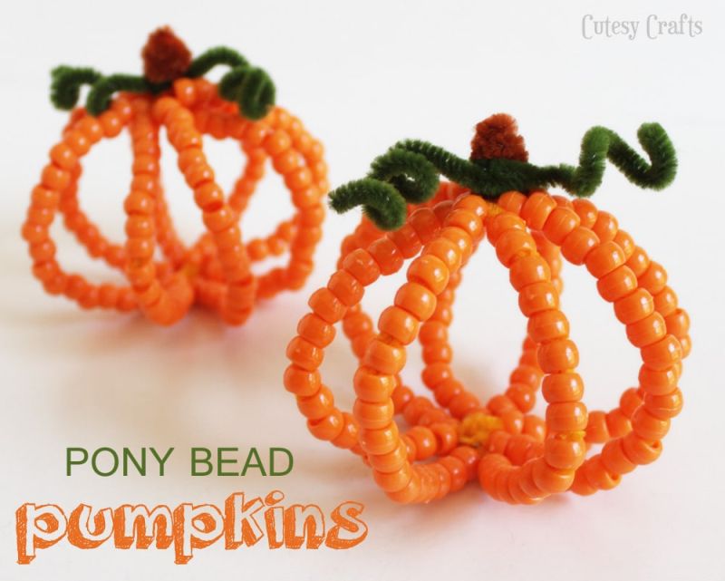 Pony bead pumpkins