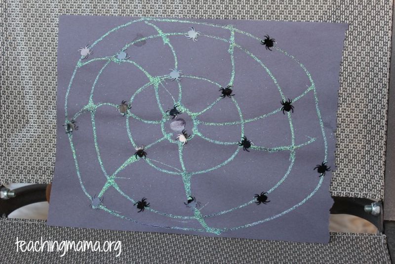 Spider web chalk art for kids 