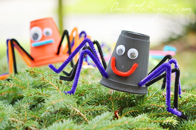 Styrofoam cup spiders