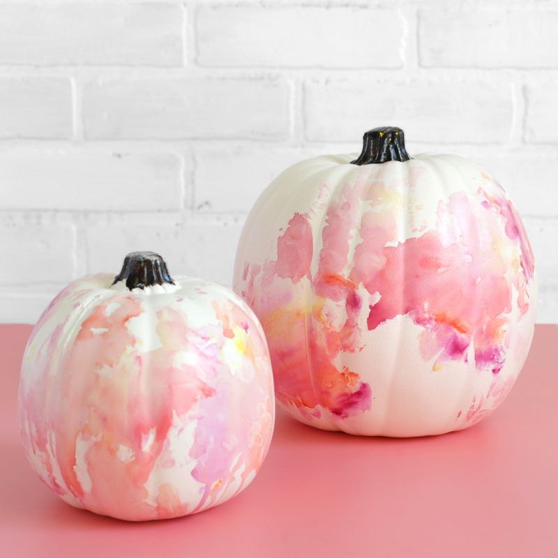 Watercolor painted pumpkins