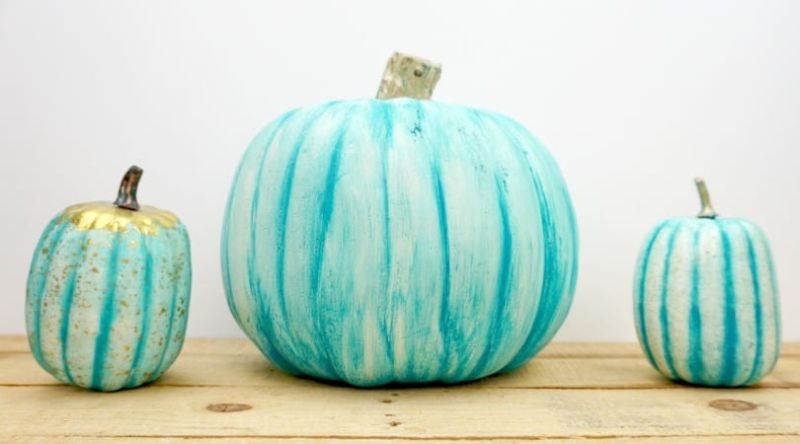 Weathered teal pumpkins 