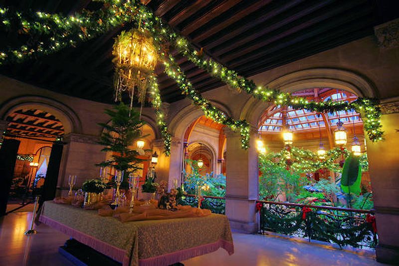 classic Christmas garland with lights
