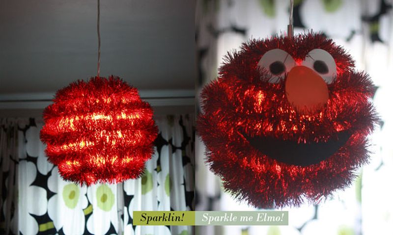 Elmo-inspired sparkling disco balls