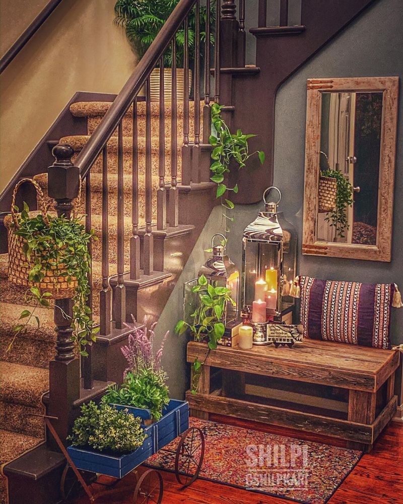 plants for Christmas entryway decoration