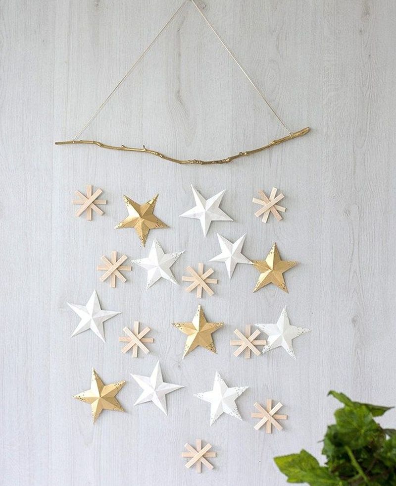 Christmas wall decor with stars 