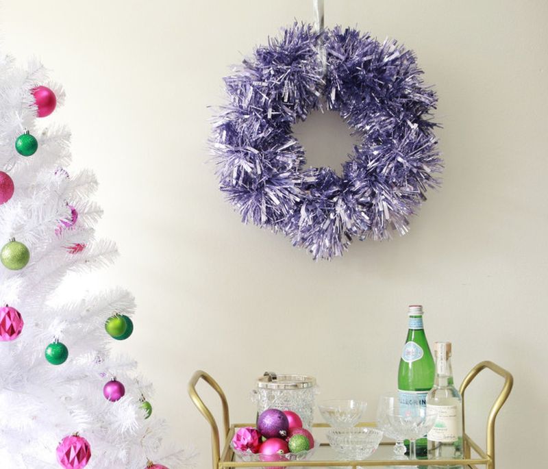 colorful wreath for Christmas wall decor 
