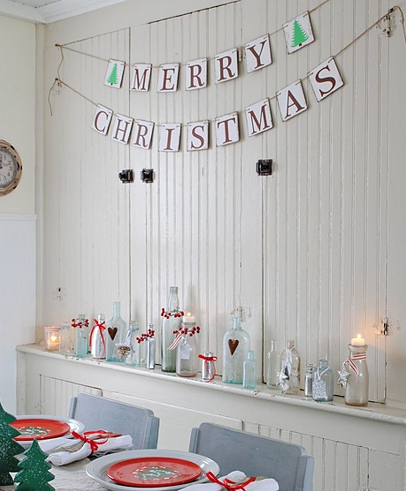 Merry Christmas banner garland for wall decor 