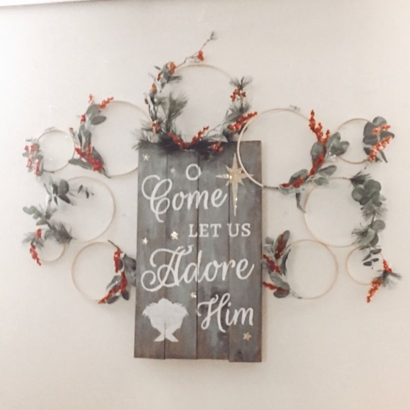 decorate walls with wreaths for Christmas