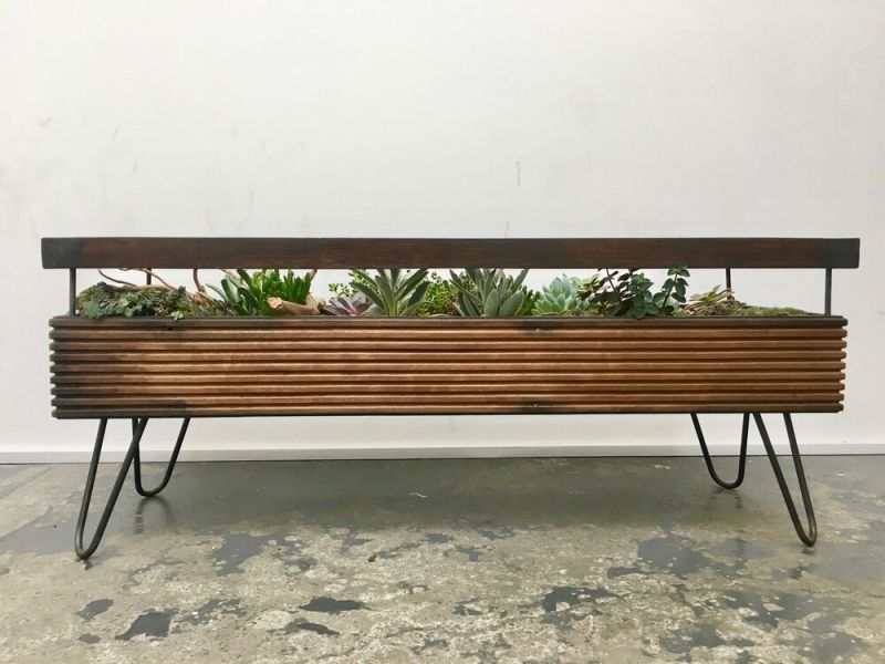 Hackney Botanical Terrarium Tables are made of Reclaimed Wood and Glass