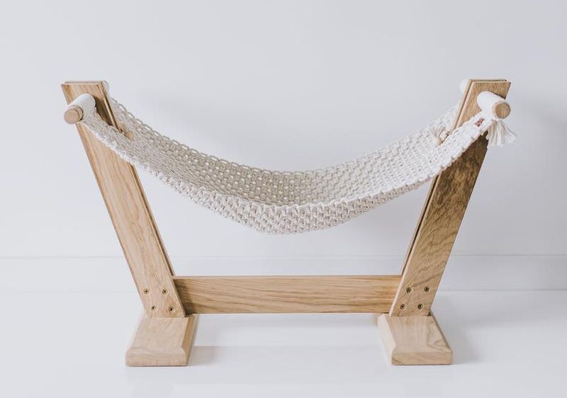 Handmade Eco-Friendly Macramé Cat Hammock Suitable for All Small Pets