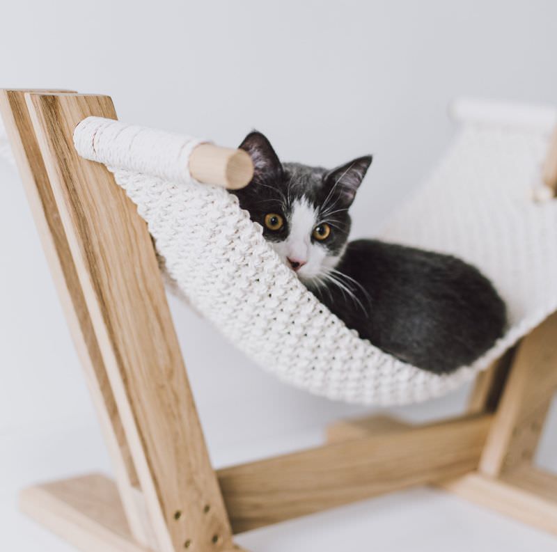 Handmade Eco-Friendly Macramé Cat Hammock Suitable for All Small Pets