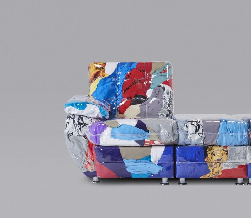 Harry Nuriev Creates The Balenciaga Sofa Out of Unused Clothes from the Brand